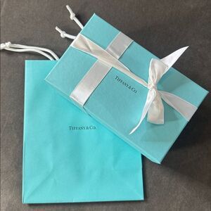 Tiffany & Co Gift Box Gift Bag Ribbon and Tissue Paper Gifting Bundle